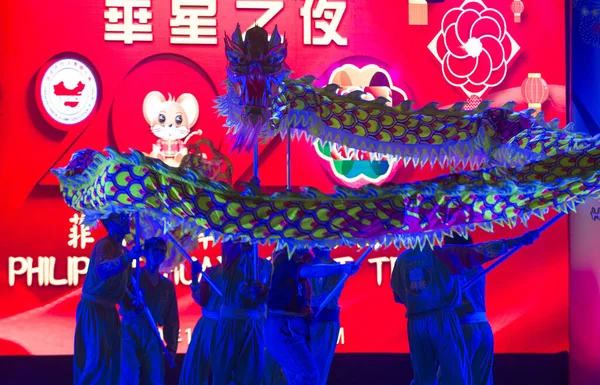 Manila Philippines Jan Dragon Dance Performance Chinatown Manila Philippines Chinese — Stock fotografie