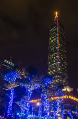 TAIPEI, TAIWAN - JUNE 03 : The Taipei 101 skyscraper in Taipei Taiwan on June 03 2019. The building ranked worlds tallest from 2004 until 2010.