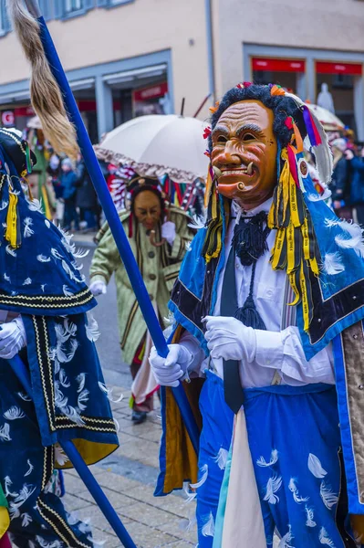 Rottweil Alemania Feb Participantes Carnaval Rottweil Rottweil Alemania Febrero 2020 — Foto de Stock