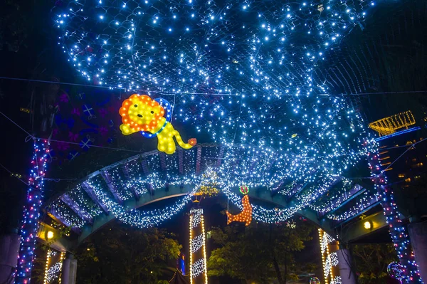 Taipei Tchaj Wan Prosince Vánoční Osvětlení Dekorace Centru Taipei Tchaj — Stock fotografie