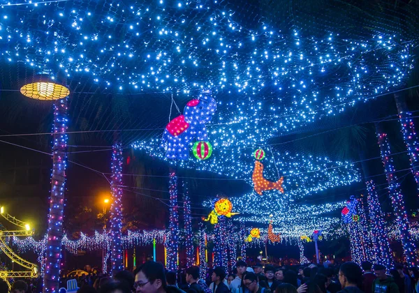 Taipei Taiwan Dec Luzes Natal Decorações Centro Taipei Taiwan Dezembro — Fotografia de Stock