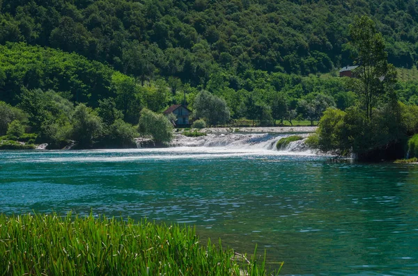 Una wild river in Grmusha canyon. Lohovo near Bihac. Una wild River. Bosna and Hercegovina. — Stock Photo, Image