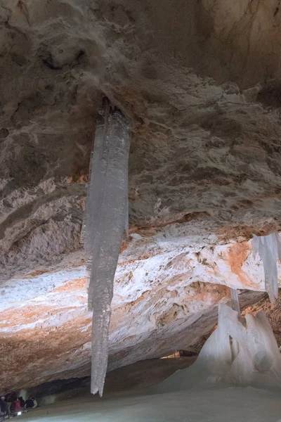 Dobsinska caverna gelada, Eslováquia — Fotografia de Stock