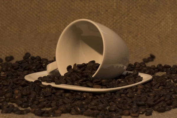 Kaffee-Thema mit Kaffee-Set und Kaffee — Stockfoto