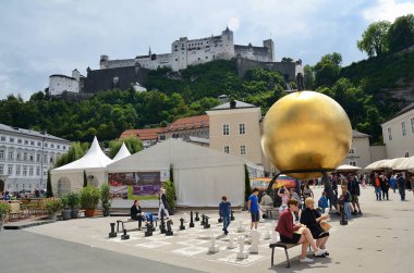 Salzburg, Avusturya 6 Ağustos 2016, Hohensalzburg 'un Salzburg' daki Festungsberg Tepesi 'ndeki editör fotoğrafı 