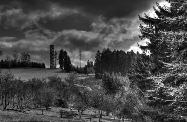 Torre de observación de Vartovna, Vsetin, República Checa — Foto de Stock
