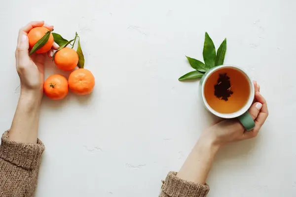 Folhas Chá Verde Mandarim — Fotografia de Stock