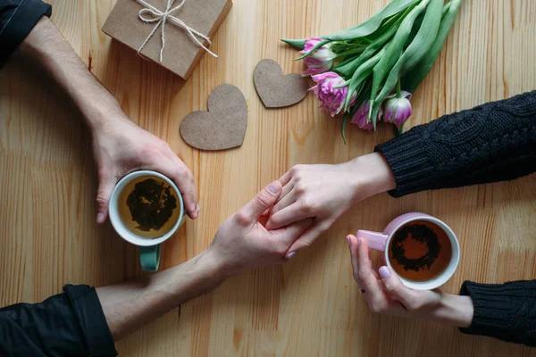 Datum Der Feier März Valentinstag Frühlingsblumen — Stockfoto