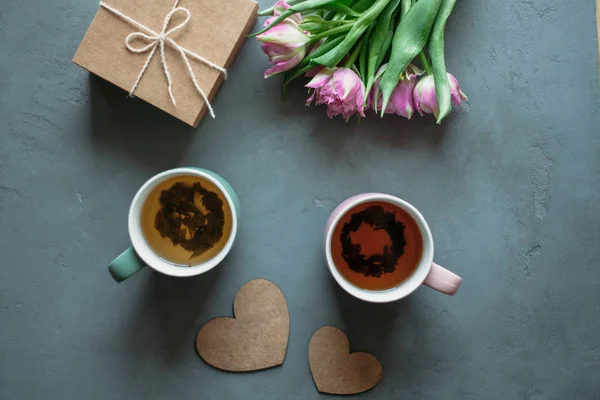 Datum Der Feier März Valentinstag Frühlingsblumen — Stockfoto