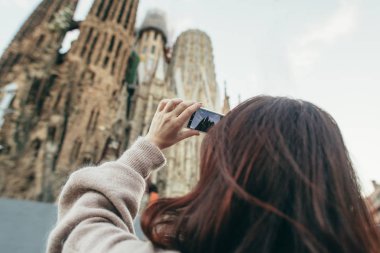 Sagrada Familia turist Barcelona İspanya seyahat