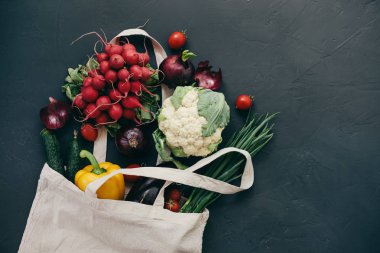 mevsim sebzeleri turp lahana soğan biber salatalık domates koyu arka plan