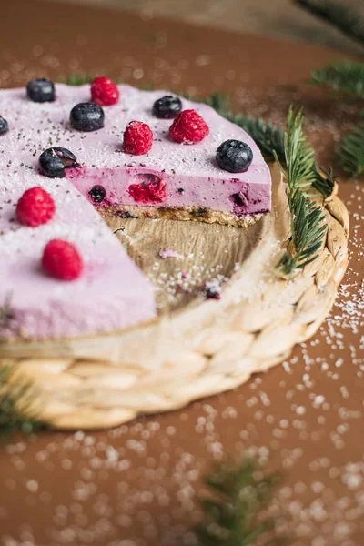 berry cheese cake without baking, sweets without sugar