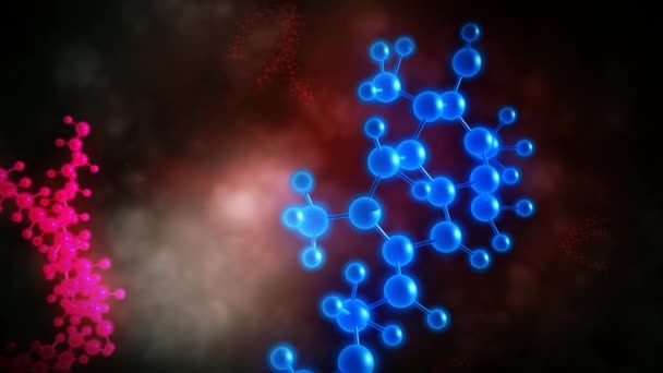 Molekül antioksidan serbest radikallerin savaşır — Stok video