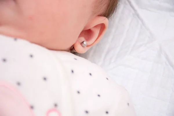 Earring Ear Newborn Baby Girl — Stock Photo, Image