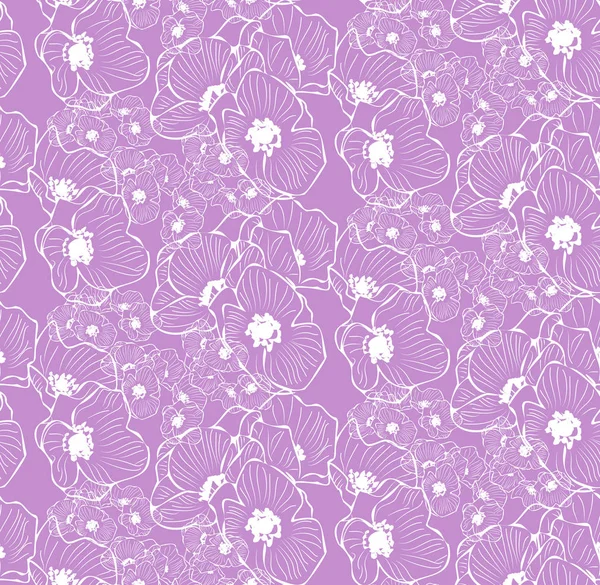 Poppy flowers in purple background - seamless pattern.