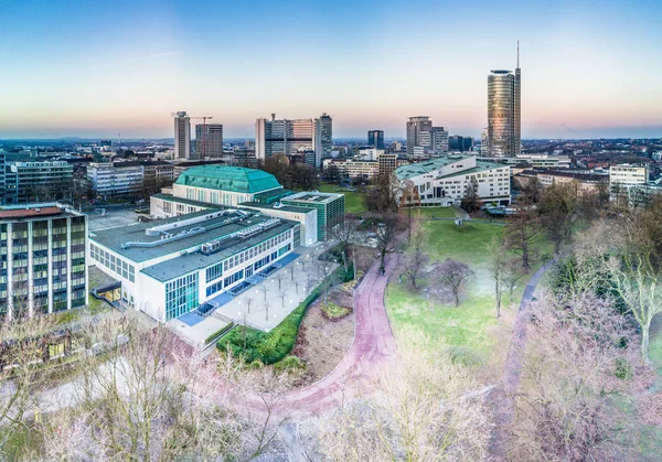 The city skyline of Essen during sunset — Stock Photo, Image