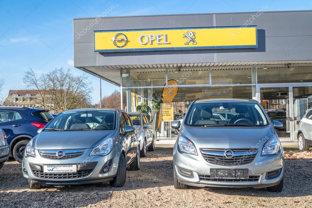 MOERS, GERMANY - March 06 2017 : Peugeot takes over Opel for 2.2 billion Euros