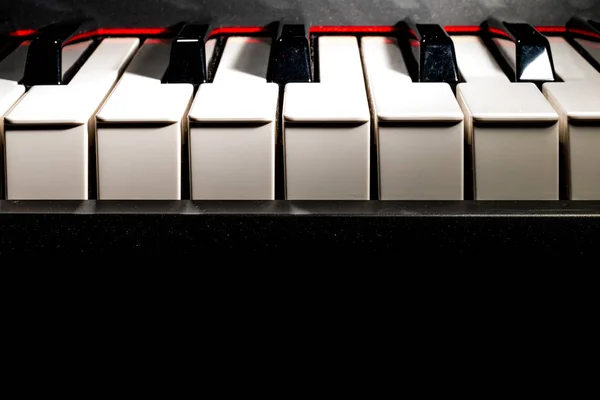 Tastiera del pianoforte da vicino — Foto Stock