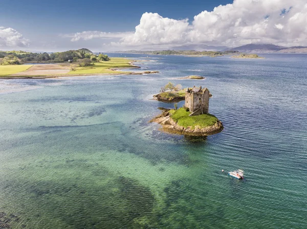 Antenne der historischen Burg Stalker in Argyll — Stockfoto