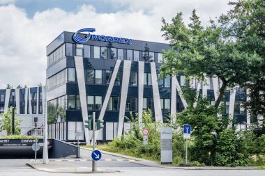 Hamburg, Almanya - 15 Haziran 2017: Nordex Merkez Hamburg şehir bulunur ve güçlü Rüzgar türbinleri Dünya genelinde sunan