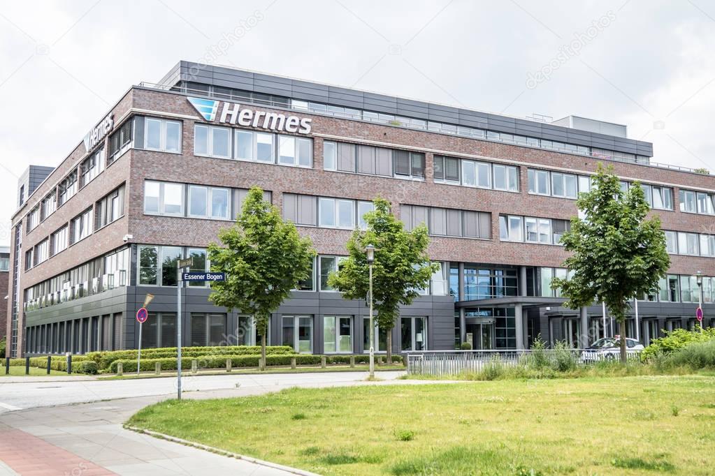 Hamburg , Germany - July 15, 2017: The company Hermes is organizing their business from the headquarter in the city of Hamburg, Germany, Europe