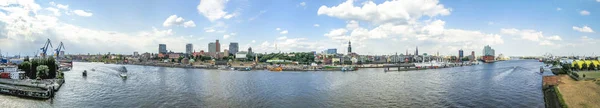 Hamburgo Skyline a partir do ar, Alemanha — Fotografia de Stock