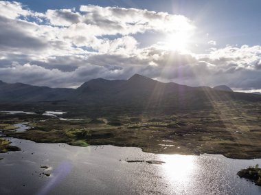 Rannoch Moor inanılmaz manzara havadan görünümü