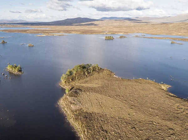 Rannoch Moor inanılmaz manzara havadan görünümü — Stok fotoğraf