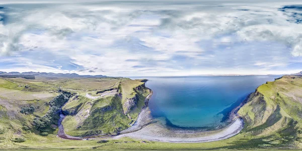 Aerial of the cliffs at Lealt Falls - Isle of Skye - Scotland