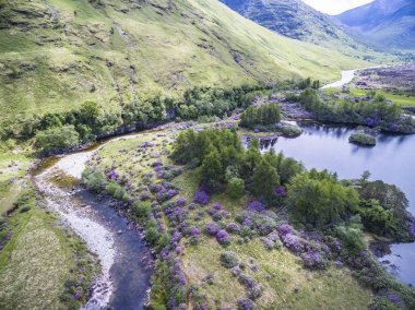 Glen Etive paradisal manzara havadan görünümü
