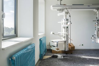 Düsseldorf, Almanya - 04 Eylül 2017: Yoğun bakım ünitesi inşaatı ilerliyor