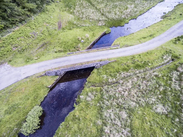 Oban ve Taynuilt arasında köprü Nehri'nde Nell, Argyll havadan görünümü