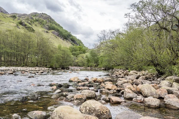 Floresta e rio perto de Ben Nevis, Escócia — Fotografia de Stock