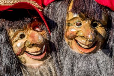 Almanya'da iki geleneksel Faşing, carnical, Close-Up maskeleri