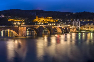 Heidelberg Almanya manzarası, gece