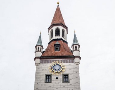 Marienplatz Marys Meydanı Munich Bavyera, Almanya eski Townhall