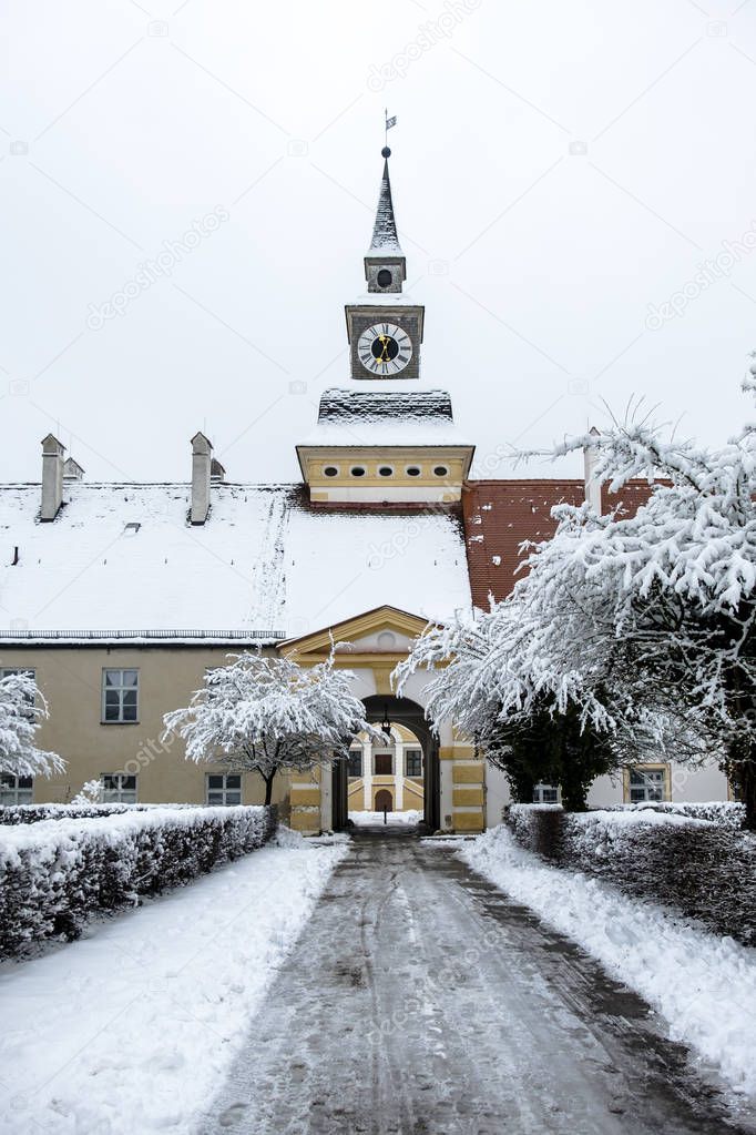 Schleissheim palace in the snow - Munich, Germany - Europe