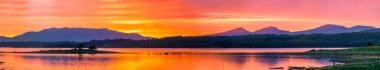 Loch Creran, Barcaldine, Argyll, İskoçya, muhteşem gün batımı