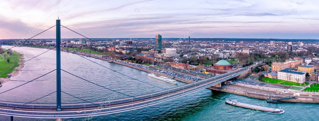 Aerial View of Duesseldorf in Germany - Europe