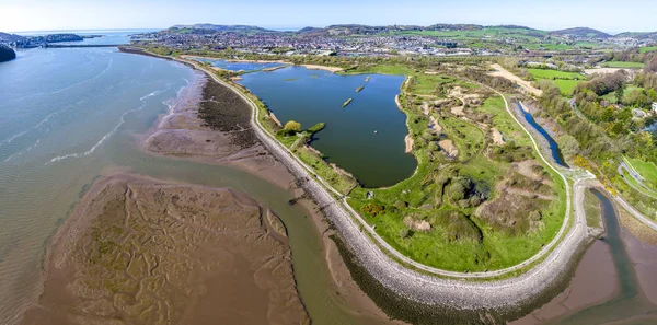 北ウェールズ Conwy Rspb 自然保護区周辺地域の空中写真 — ストック写真