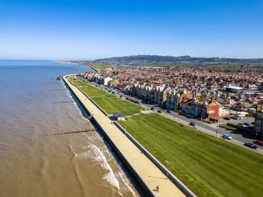 Galler - İngiltere'de Rhyl havadan görünümü