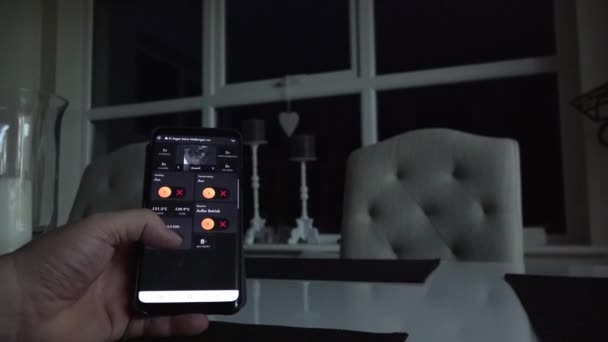 Home automation concept - Translation : No alarms, closed, off, on, outside, not active. — Stock Video