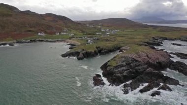 Doagh-Donegal, İrlanda 'dan Rosguil Pensinsula' nın hava manzarası