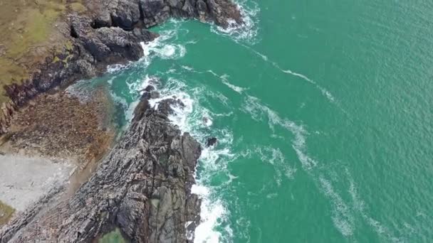 Aerial view of the Rosguil Pensinsula by Doagh - Donegal, Ireland — ストック動画