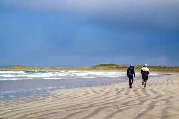 Narin Strand é uma bela praia grande bandeira azul em Portnoo, Condado de Donegal - Irlanda — Fotografia de Stock