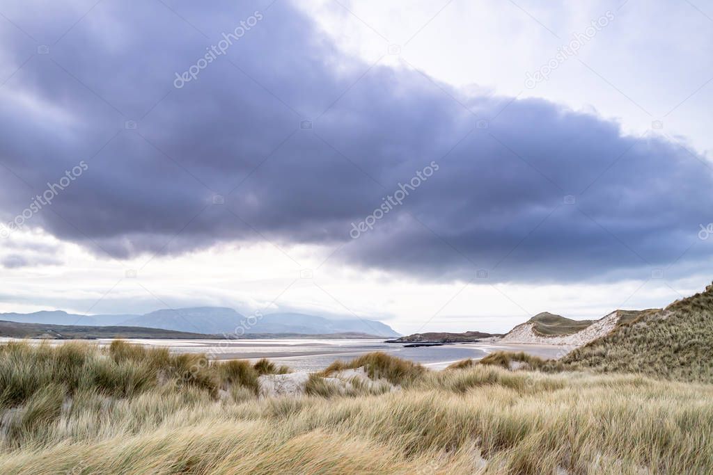 The landscape of the Sheskinmore Nature Reserve between Ardara and Portnoo in Donegal - Ireland