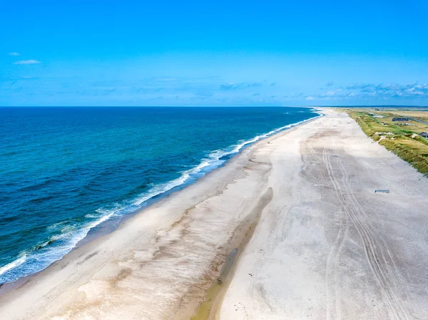 Aerial view of the Sondervig Beach in Denmark - Europe — Stock Photo, Image