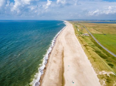 Aerial view of the Sondervig Beach in Denmark - Europe
