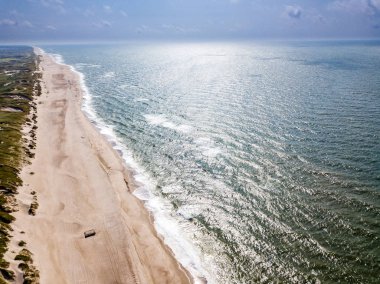 Aerial view of the Sondervig Beach in Denmark - Europe