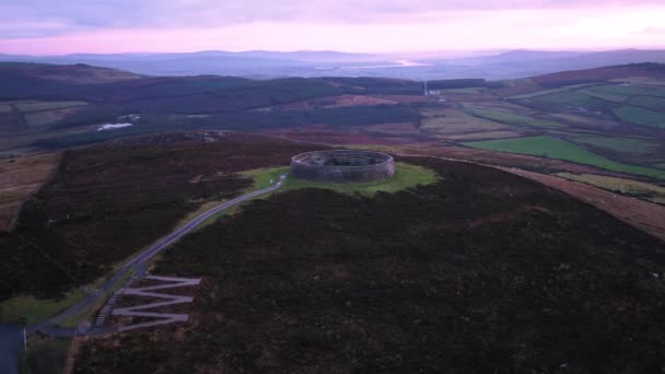 Grianan of Aileach ring fort, Donegal - Ierland — Stockvideo